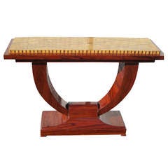 Art Deco Style Maple Burl Console Table