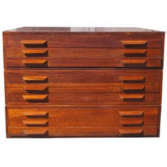 Mid Century 9 Drawer Flat File Cabinet