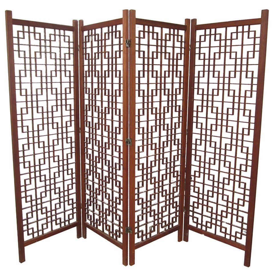 Vintage Danish Teak Room Divider Screen