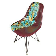 Used Eames Chair for Herman Miller Reimagined by Graffiti Artist Gonzo247