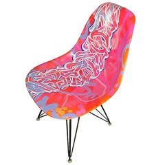 Used Eames Chair for Herman Miller Reimagined by Graffiti Artist GONZO247
