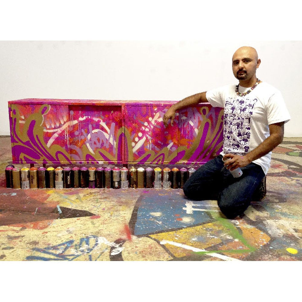 Late 20th Century Vintage Eames Chair for Herman Miller Reimagined by Graffiti Artist GONZO247