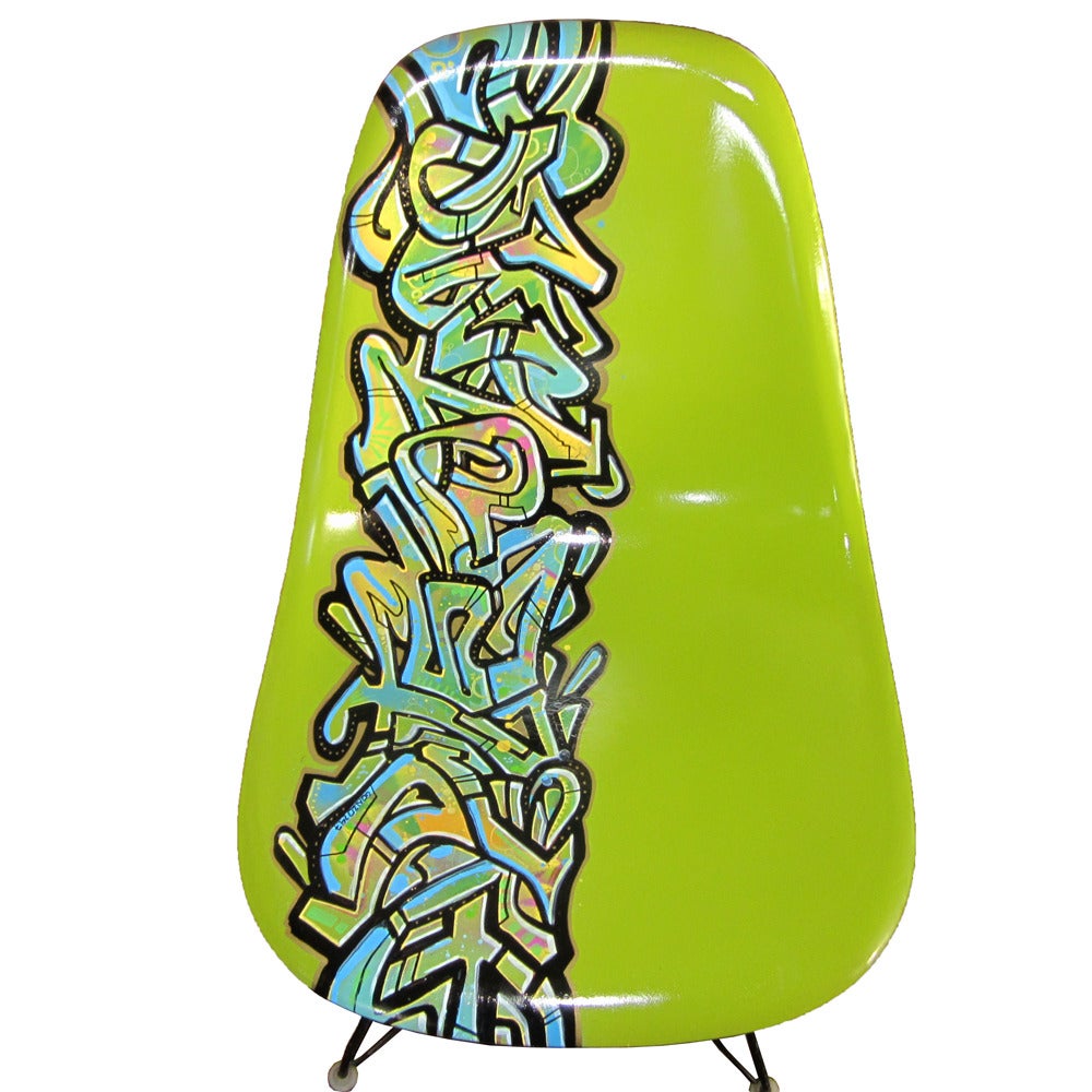 Vintage Eames Chair for Herman Miller Reimagined by Graffiti Artist GONZO247