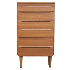 Mid-Century Modern Scandinavian Style Teak Highboy Chest of Drawers