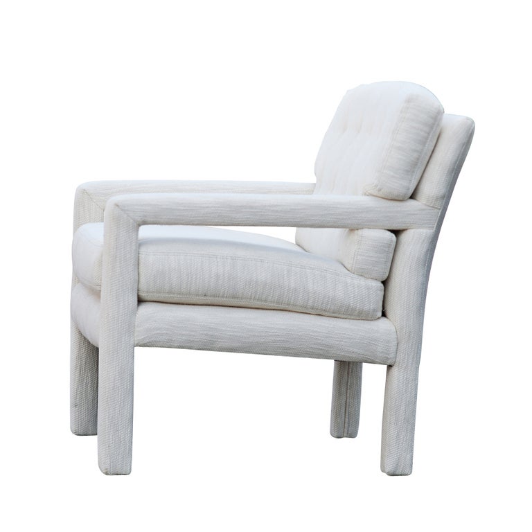 Mid-Century Modern Pair Of Milo Baughman Parson Style Lounge Chairs