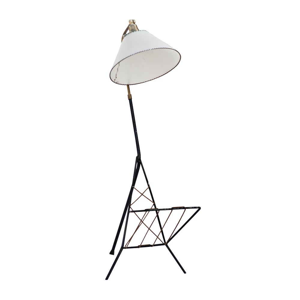 Mid Century Lamp With Magazine Rack at 1stDibs
