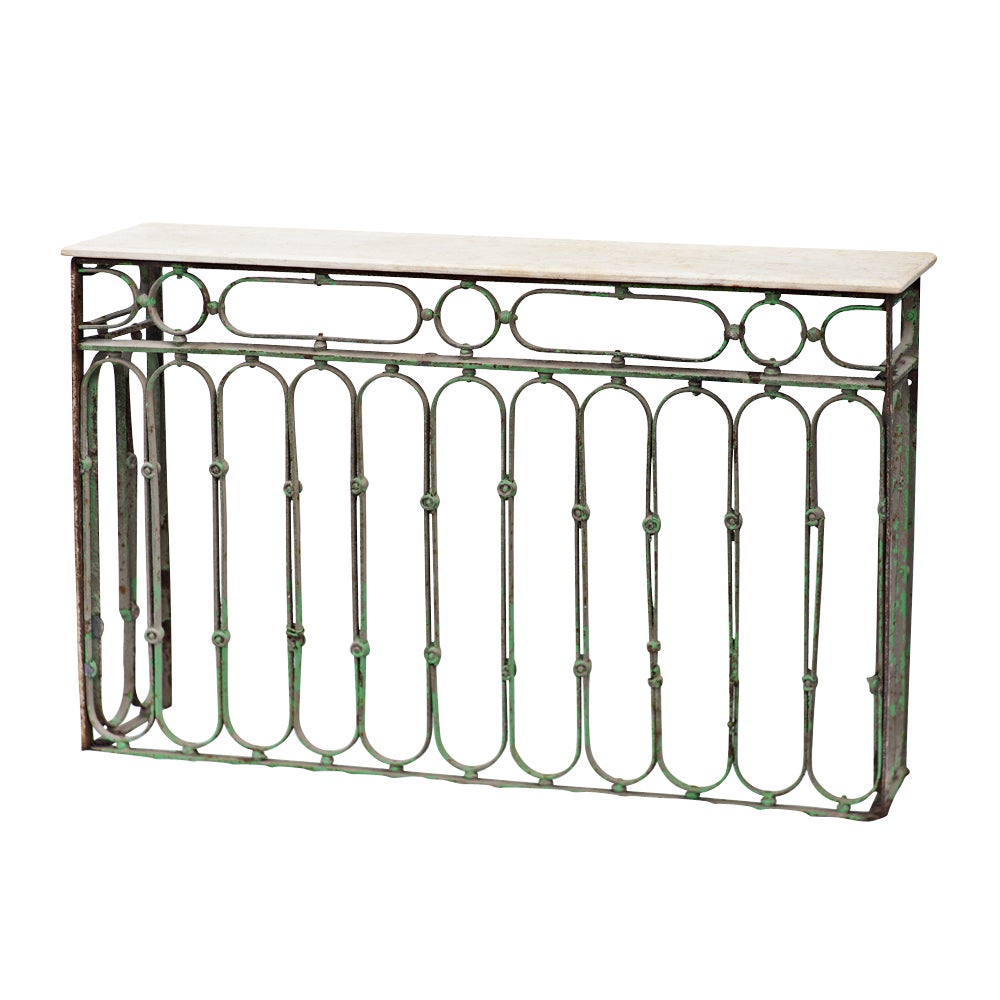 Wrought Iron And Marble Console Table