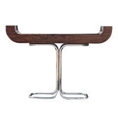 Mid Century Rosewood Chrome Console Table 9