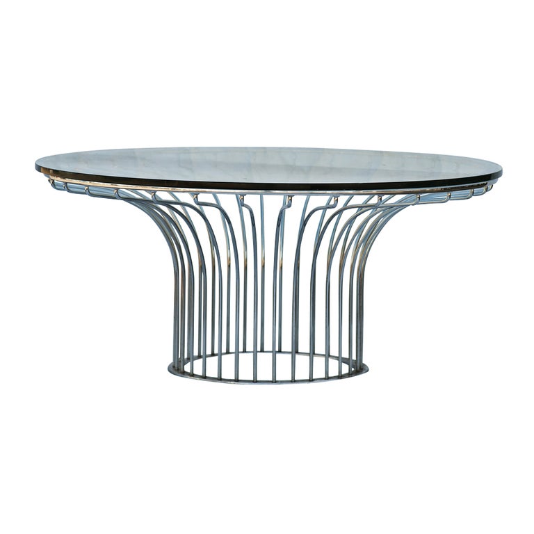 Sculptural Modern Chrome Coffee Table