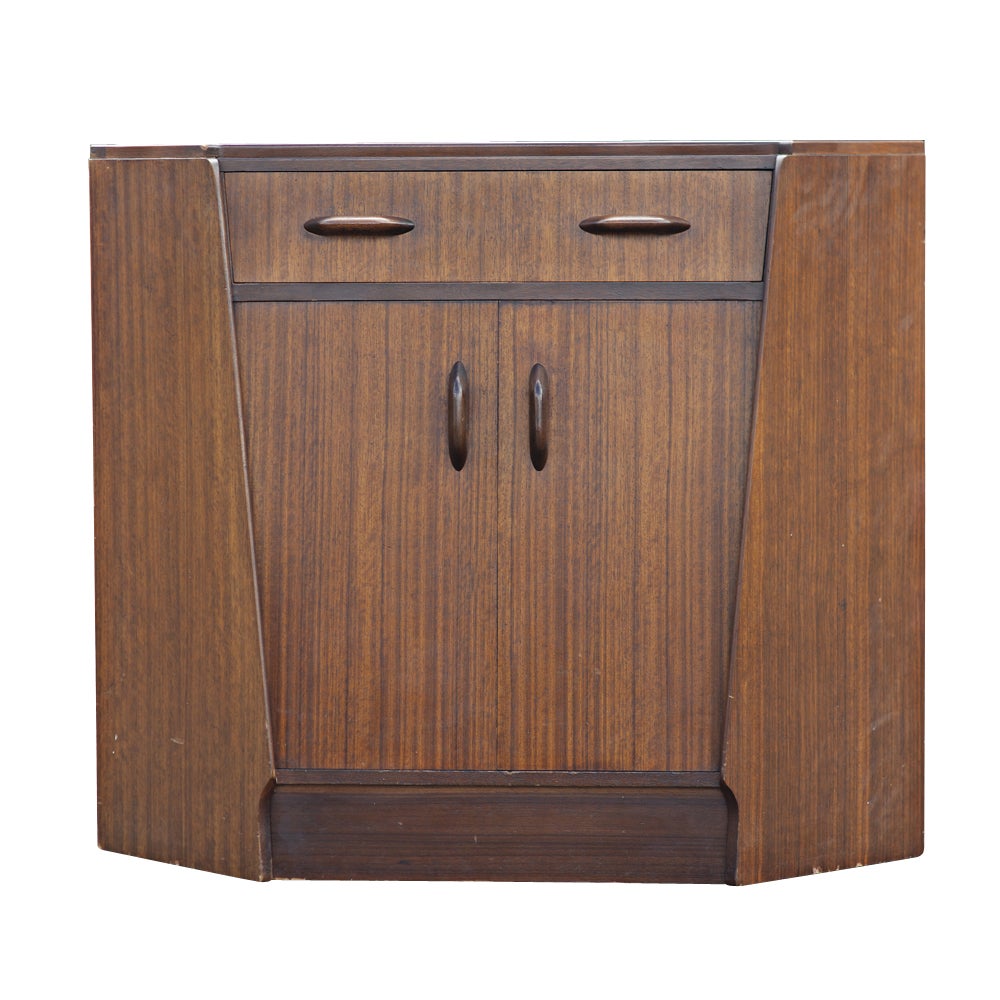 Mid Century G-Plan Mahogany Corner Cabinet Secretary Desk