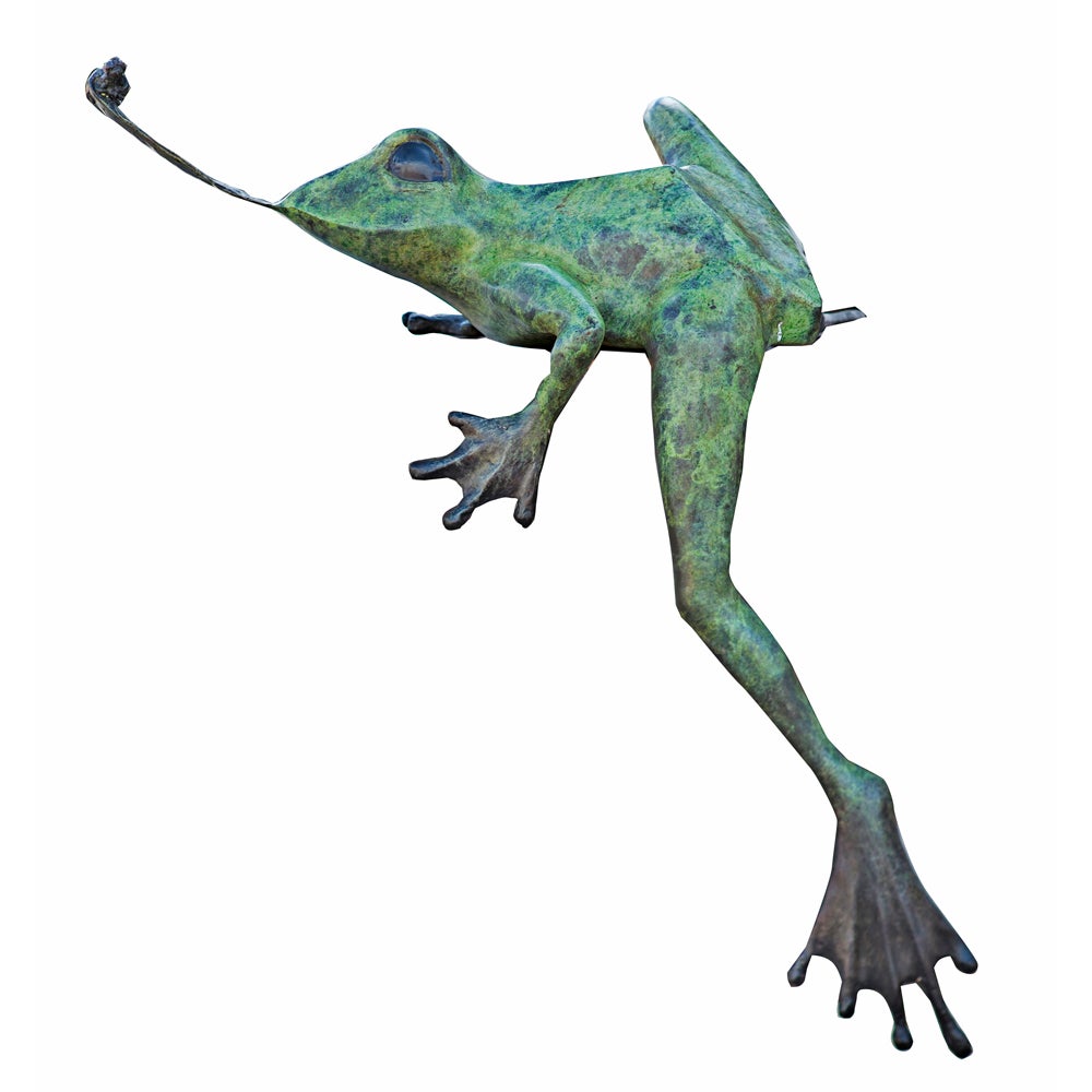 Bronze Frog Garden Sculpture at 1stDibs