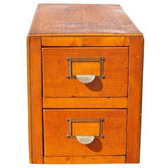 Two Drawer Wooden Card File 12