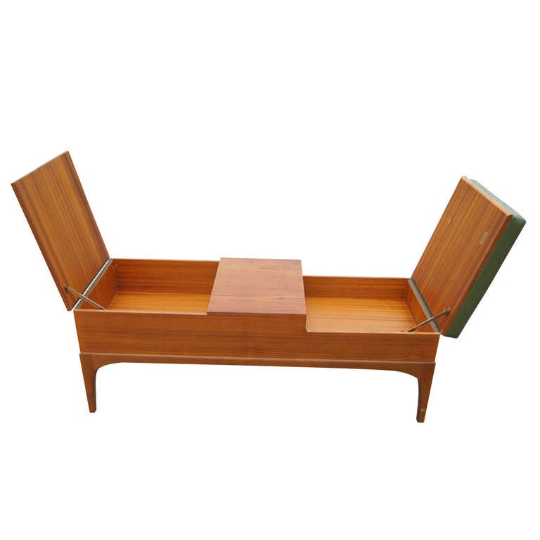 Mid-Century Modern Teak Compartment Bench by Nathan