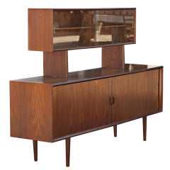 Mid Century Modern Danish Credenza with Floating Hutch 11