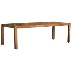 Milo Baughman Style Burled Extension Dining Table