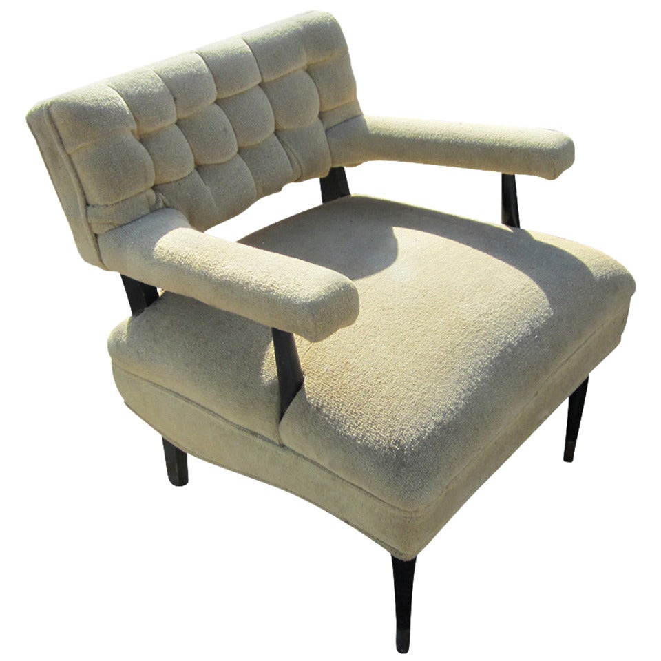 Mid Century Hollywood Regency Tufted Lounge Chair  