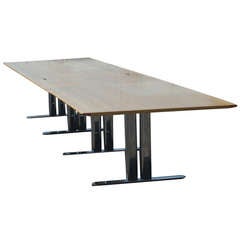 John Geiger for Herman Miller Conference Table with Stainless Steel Base; 18 Ft 11