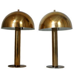 Pair Of Brass Lamps By Robert Sonneman