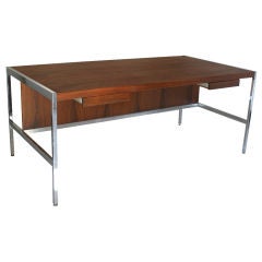 Vintage Jasper Rosewood And Chrome Table Desk