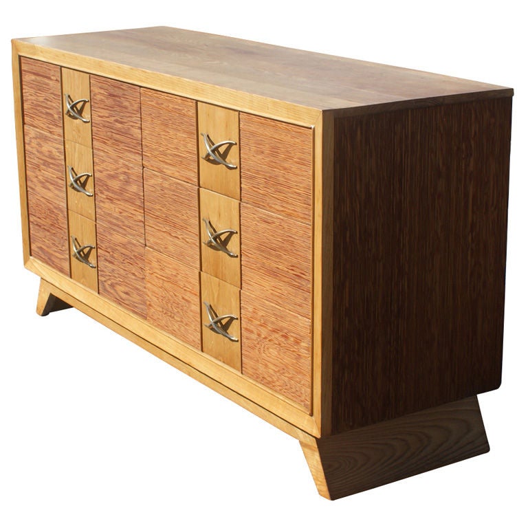 Paul Frankl For Brown Saltman Oak And Bamboo Dresser