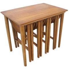 Set Of Five Carlo Jensen Scandinavian Teak Tables