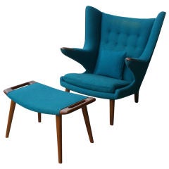 Hans Wegner Papa Bear Chair And Ottoman