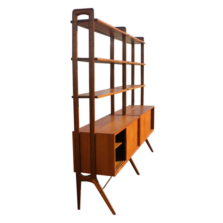 Danish Kurt Ostervig Scandinavian Teak Shelf Unit Room Divider