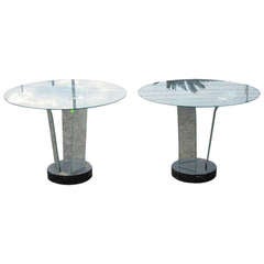 Used Ben Mildwoff Art Deco Bent Glass Side Tables, Pair