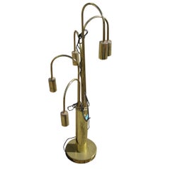 Laurel Five-Light Brass Waterfall Table Lamp in the Style of Milo Baughman