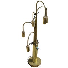 Laurel Five-Light Brass Waterfall Table Lamp in the Style of Milo Baughman 1
