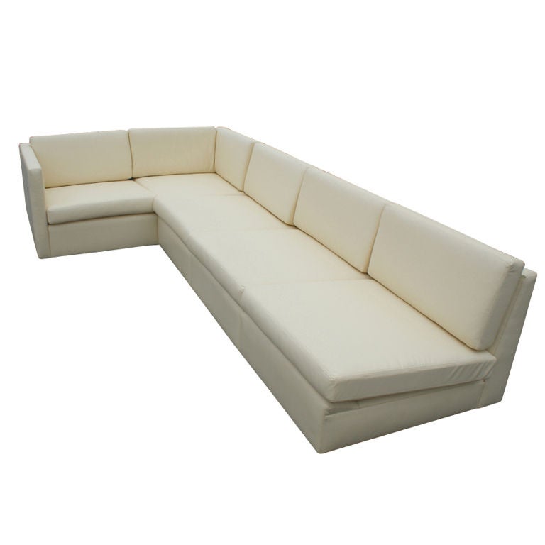 Charles Pfister For Knoll L Shaped Leather Sectional Sofa