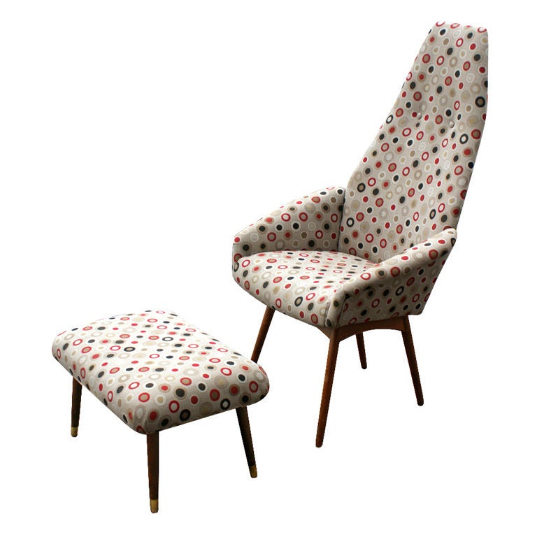 Adrian Pearsall For Craft Associates Lounge Chair & Ottoman