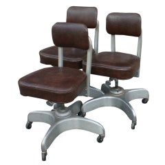 Three Emeco Industrial Age Secretarial Desk Chairs