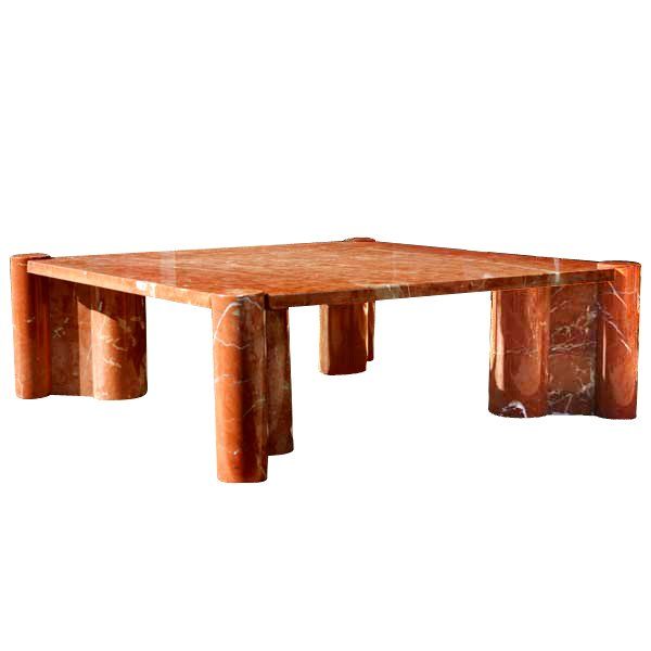 A mid century modern Jumbo coffee table designed by Gae Aulenti and made by Knoll.  Rosso Terracotta marble originally designed in 1965.