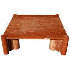 Gae Aulenti For Knoll Rosso Terracotta Marble Jumbo Coffee Table