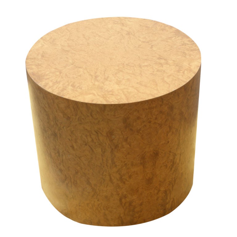 Milo Baughman Burled Pedestal Side Table