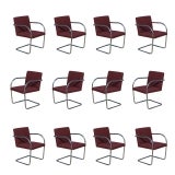 Twelve Mies Van Der Rohe For Knoll Tubular Brno Arm Chairs