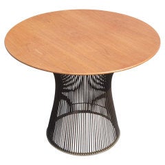 Warren Platner For Knoll Oak And Bronze Side Table