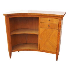 Mid Century Curved Wooden Bar