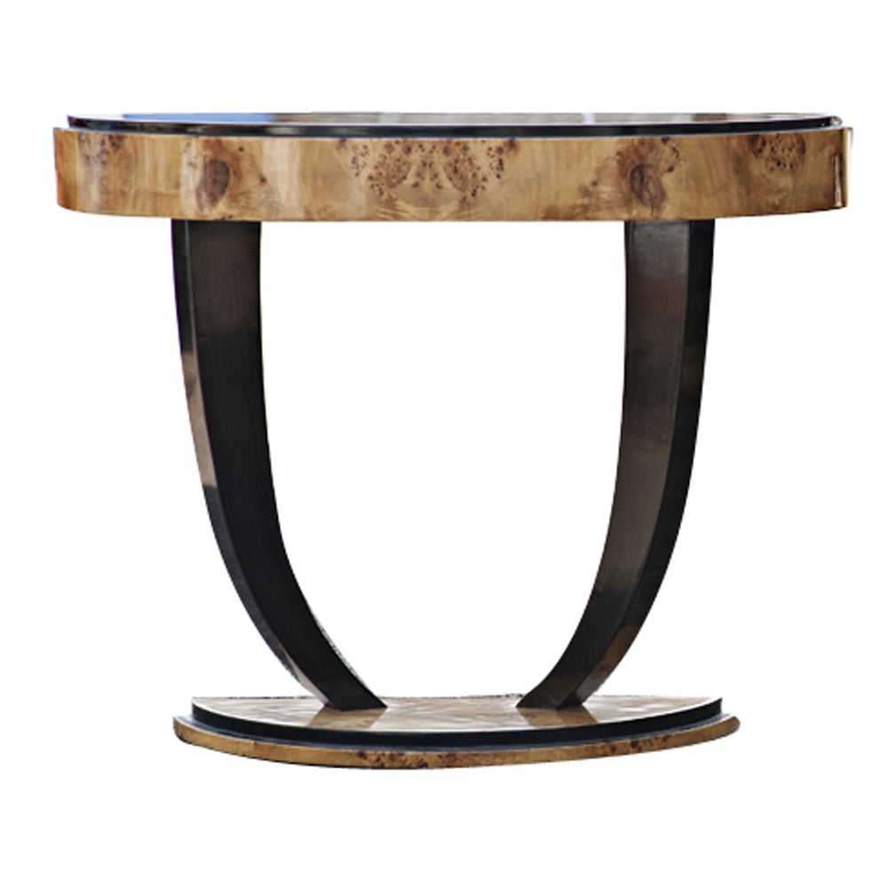 Art Deco Style Burled Console Table