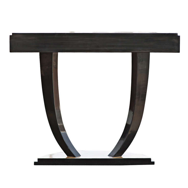 American Art Deco Style Burled Console Table