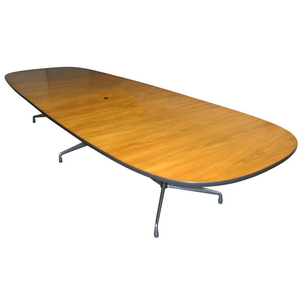 Vintage Wood Veneer Conference Table Designed by Eames for Herman Miller