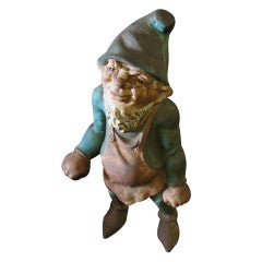 Vintage Large Cast Iron Garden Gnome nouvelle réduction