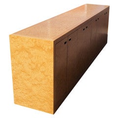 Long Custom Made Burled Wood Credenza