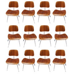 Twelve Eames For Herman Miller Walnut DCM Chairs
