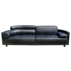 Pace Black Leather Sofa