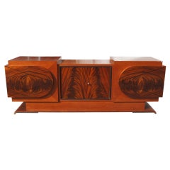 Large Art Deco Flame Mahogany Buffet