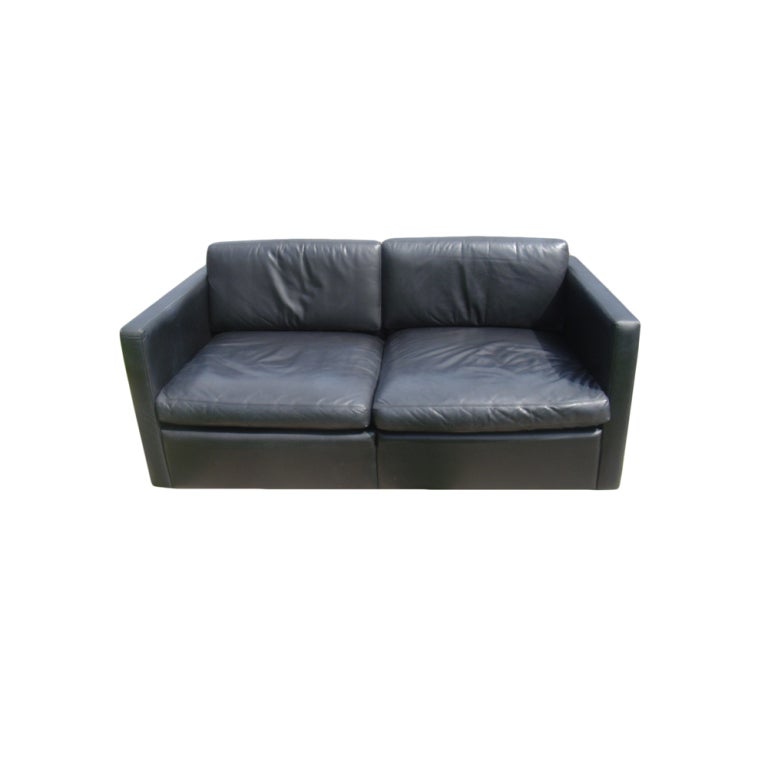 Charles Pfister für Knoll: Loveseat-Set aus schwarzem Leder