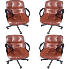Four Charles Pollock For Knoll Executive Desk Chairs