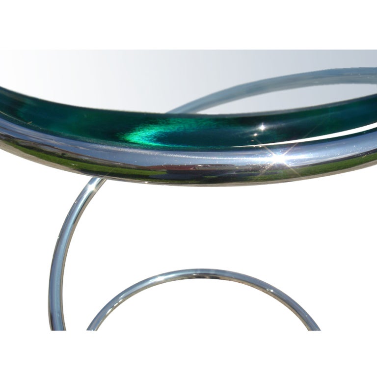 Pace Chrome Spring Table In Excellent Condition In Pasadena, TX